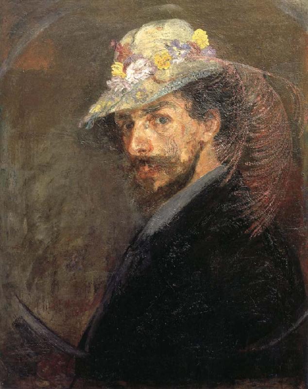 James Ensor Self-Portrait with Flowered Hat oil painting picture